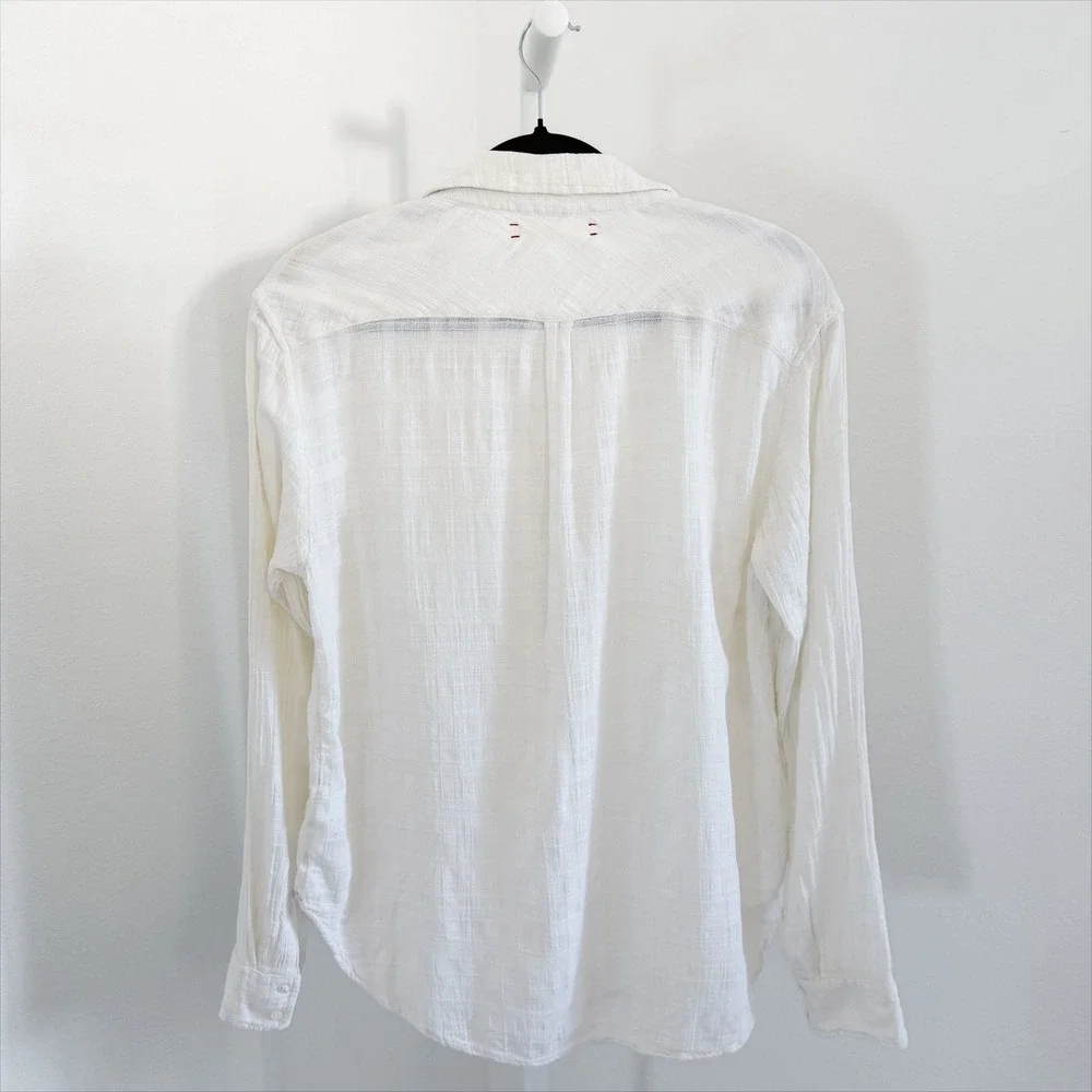 Xirena $209 Button Up Top Size XS Gauze Cotton Minimalist Quiet Luxury